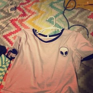 Blush pink alien shirt